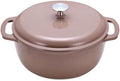 Amazon Basics Enameled Cast Iron Dutch Oven Pot With Lid, 7.3-Quart, Round, Dual Handles, Heavy-Duty, Oven Safe for Stews, Roasting & Baking, Clay by AmazonBasics