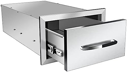 BBQ Outdoor Kitchen Drawers Stainless Steel 3-Drawer BBQ Drawer Enclosed Built-in Drawer Flush Mount for Outdoor Kitchens & BBQ Islands,14Wx23Dx8.5H - Image 2