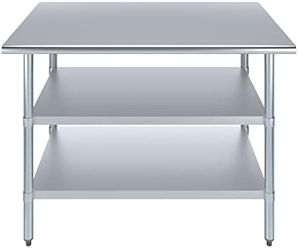 48" x 30" Stainless Steel Work Table with 2 Adjustable Undershelves NSF - Image 7