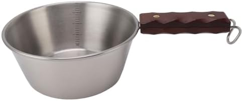 Aramox Camping Skillet 304 Stainless Steel Outdoor Skillet with Wooden - Image 2