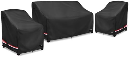 Rileytee Patio Furniture Covers Set Waterproof 3Pcs,Black,Small by Rileytee
