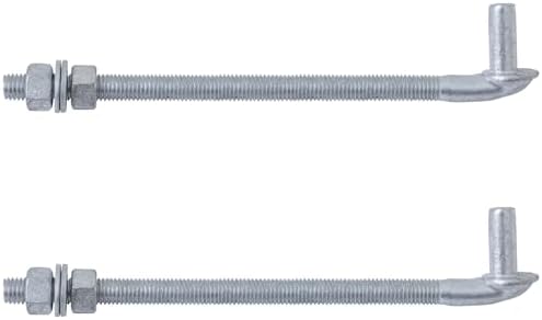 VIVIDA 12" J Bolt Gate Hinge, 5/8" Gate Bolt Post Hinge, 2-Pack by VIVIDA
