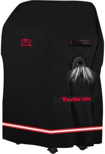 Turtle Life BBQ Grill Cover, 32 Inch Heavy Duty Waterproof 2 Burner Barbecue Gas Grill Covers for Weber Spirit Char-Broil Performance, Black by TurtleLife