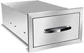 Stainless Steel Outdoor Kitchen BBQ Island Drawers - Flush Mount Triple Access, 14Wx23Dx8.5H by RIGMEC