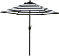 Sunnyglade 7.5' Patio Umbrella Outdoor Tilt Umbrella Black and White Stripe by Sunnyglade
