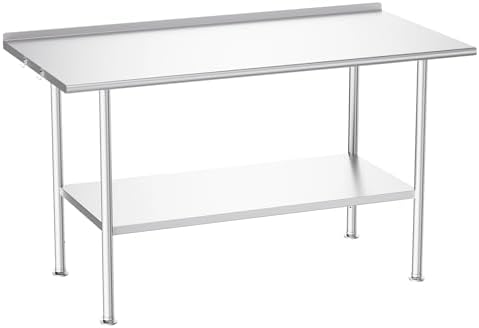 Atelicf NSF Stainless Steel Prep Table 30X60 inch with Backsplash by Atelicf