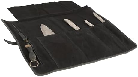 Leather Knife Roll Bag for Chefs – 17.5” x 17.5” Professional Chef Knife Storage Organizer, Portable Culinary Knife Case, Travel Knife Roll for Kitchen, BBQ & Catering (Black) - Image 5