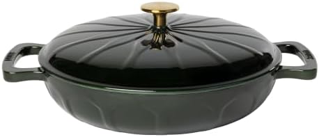 3.6 Quart Luxe Enamel Casserole with Gold Knob, Pesto by Lodge