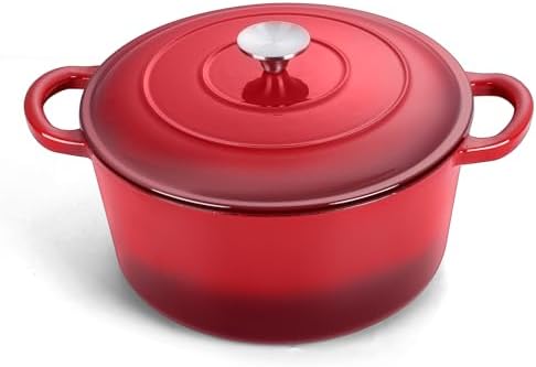 TeamFar 3qt Dutch Oven, Small Enameled Cast Iron Dutch Oven Pot with Lid by TeamFar