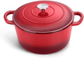 TeamFar 3qt Dutch Oven, Small Enameled Cast Iron Dutch Oven Pot with Lid by TeamFar