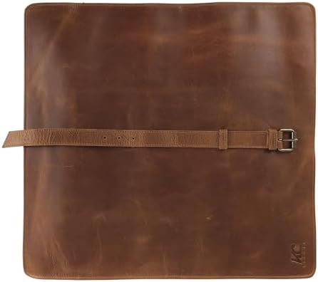 Leather Knife Roll Bag for Chefs – 17.5” x 17.5” Professional Chef Knife Storage Organizer, Portable Culinary Knife Case, Travel Knife Roll for Kitchen, BBQ & Catering (Serena) - Image 6