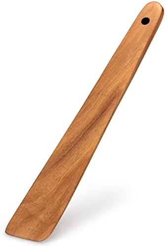 Teak Wooden Spatula for Cooking Spoon Non Toxic Kitchen Utensil Spurtle by Ayiaren