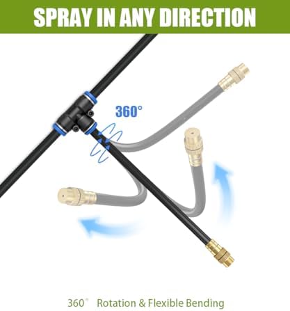 32FT 5/16" Misting Irrigation System for Garden with 10 Adjustable Nozzles - Image 4