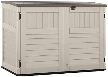 Suncast 5.9' x 3.7' Horizontal Stow-Away Storage Shed, Resin, Hinged Lid by Unknown