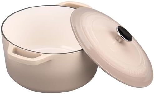 VORRINGARD Enameled Cast Iron Dutch Oven Pot with Lid, for Bread Baking, Round Bread Oven- include Sourdough Bread Baking Supplies Set, 4.5QT, Latte - Image 6