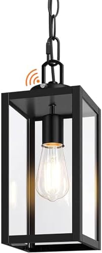 BesLowe Dusk to Dawn Outdoor Pendant Light for Porch Gazebo, Black by BringYourBrightFuture