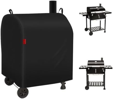 Outdoor Grill Cover Fits Royal Gourmet CD1824EN/CD1824EC Charcoal Grill, Waterproof 600D Heavy Duty Barrel Grill Cover, Fade Resistant & Rip-Proof BBQ Grill Covers for CD Series. by CoverGeny