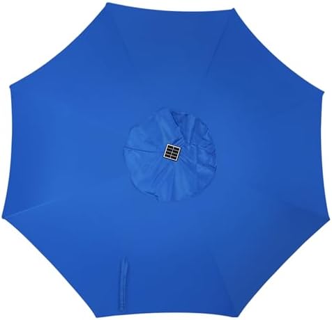 Blissun 9 ft Solar Umbrella, Patio Umbrella with 32 LED Lights, Table Market Umbrella, Outdoor Umbrella for Garden, Deck, Backyard, Royal Blue - Image 4