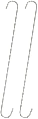 HARFINGTON 2pcs Long S Hooks 16" Metal S-Shaped Hanging Hooks Silver by HARFINGTON