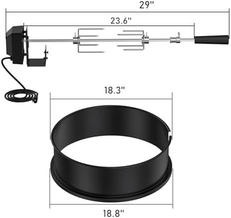 Skyflame Charkettle Rotisserie Ring Kit, Black Coated Steel - Image 5