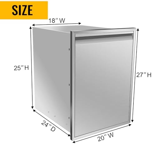 Outdoor Kitchen Drawers, Triple BBQ Drawers Stainless Steel Built-in Drawer For Outdoor Kitchen Island, Patio Grill Station,Trash Drawer - Image 2