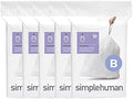 simplehuman Code B 150 Count Custom Fit Liners, Drawstring Kitchen Trash Bags, One-by-One Mess-Free Dispense, Extra Thick & Double Seamed, 50% PCR Plastic, 6 Liter / 1.6 Gallon, White by Unknown