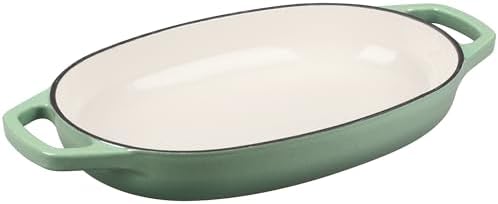 EDGING CASTING Enameled Cast Iron Oval Dutch Oven Pot with Lid, Dutch Oven for Sourdough Bread Baking, Bread Oven, Bread Dutch Oven, Oval Bread Pan, 5qt, Sage Green - Image 6