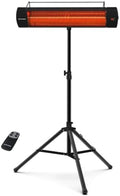 ThermoMate Infared Patio Heater for Outdoor with Tripod, Electric 1500W IP65 Waterproof with Remote, 3 Heating Levels & 24H Timer for Restaurant Backyard, Plug-in 120V Black by ThermoMate