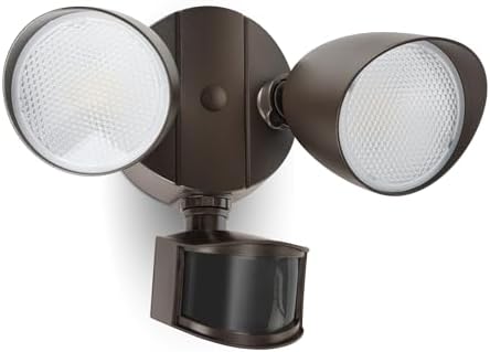 LUTEC 32W 3500 Lumen LED Security Lights Motion Sensor Light Outdoor, 5000K Daylight, IP65 Waterproof, Dusk to Dawn, Motion Detector Flood Light for Garage, Yard, Porch-Brown by LUTEC