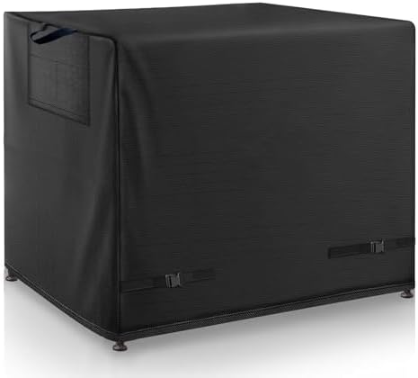 Outdoor Dining Table Cover - Heavy Duty Waterproof Cover for Patio Metal Steel Slat Table, Compatible 60" x 38" Black by Wnanan
