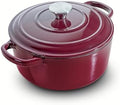 7 QT Merlot Enameled Cast Iron Dutch Oven with Lid by Unknown