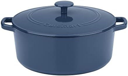 Cuisinart Chef's Classic Enameled Cast Iron Dutch Oven with Lid, Porcelain Enameled Interior, Oven Safe, Induction Compatible, Round, Provencial Blue, 7-Quart (Pack of 2) - Image 2