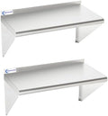 Stainless Steel Shelf 2 Pack 14"x24", Wall Mounted Metal Shelves by SWOTCATER