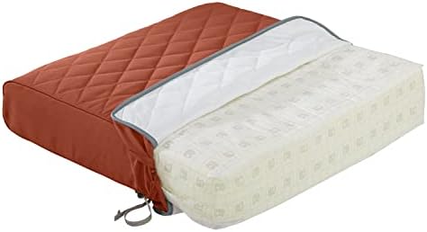 Classic Accessories Montlake FadeSafe Water-Resistant 25 x 22 x 4 Inch Wide Back Patio Quilted Lounge Cushion, Spice - Image 3