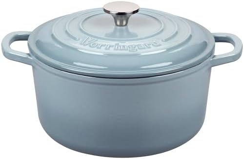 VORRINGARD Enameled Cast Iron Dutch Oven Pot with Lid, for Sourdough Bread Baking, Round Dutch Ovens, 6 Quart, Sea Salt by Unknown