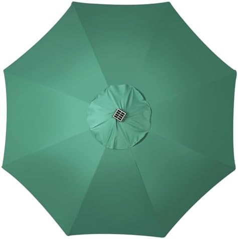 Blissun 9 ft Solar Umbrella, Patio Umbrella with 32 LED Lights, Outdoor Table Market Umbrella for Garden, Deck, Backyard (Seaglass) - Image 4