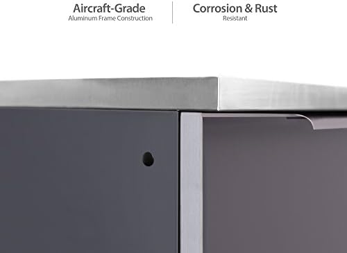 NewAge Products Classic Series 3PC Aluminum Slate Gray Modular Outdoor Kitchen Set with Cover - 24" D x 64" W x 35.5" H - Image 5