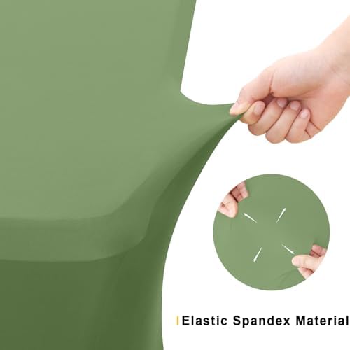 Smiry 2 Pack Spandex Table Cloth 6FT, Elastic Fitted Sage Green Tablecloth - Image 4