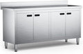 71“ Stainless Steel Work Table with Cabinet, 5-Door Storage Cabinet by Unknown