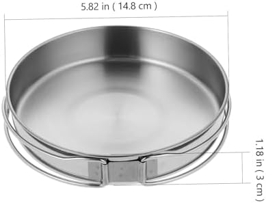 Frying Pan Lid Portable with Folding Handle Stainless Steel - Image 5