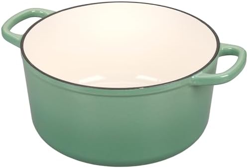 EDGING CASTING Enameled Cast Iron Dutch Oven with Sourdough Bread Baking Kit, Bread Dutch Oven with Lid, Includes Proofing Basket & Baking Tools, 5qt, Sage Green - Image 5