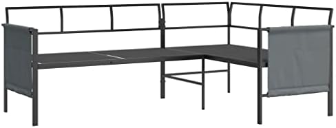 Yisssmeng 2 Piece Patio Dining Set Anthracite Steel Sofa Table - Image 5