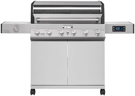 Monument Grills Denali Series, 6+1 Convertible Natural Gas Smart bbq Grill, 6 Burners & 1 Side Burner Stainless Steel Denali 605 with Smart Technology, Knob Controls (Without Conversion Kit) by MonumentGrills