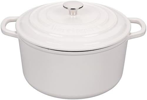 VORRINGARD Enameled Cast Iron Dutch Oven Pot with Lid, for Sourdough Bread Baking, Round Dutch Ovens, 6 Quart, White by Unknown