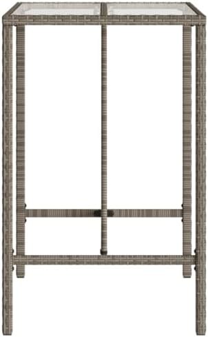 Outdoor Tables Bar Table, Exterior Deck Mesa - Grey Patio Table for Dining, Garden, Backyard, Kitchen, Balcony, Outside Furniture (27.6 x 27.6 x 43.3 in) - Image 6
