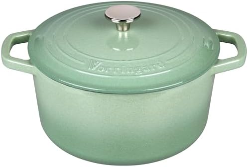 VORRINGARD Enameled Cast Iron Dutch Oven Pot with Lid, for Bread Baking, Round Bread Oven- include Sourdough Bread Baking Supplies Set, 6QT, Sage Green - Image 4