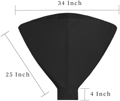 Easy-Going Patio Heater Head Cover, Outdoor Round 34"D Heater Cover, Black - Image 2