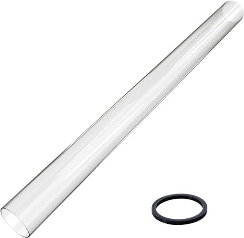 Patio Heater Glass Tube Replacement, 49.5 x 4" Replacement Parts with Ring, Outdoor Replacement Parts for 4-Sided Pyramid Heater, Glass Tube Model for GSH, BFC, HLDS01, WH-H90 by Unknown
