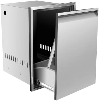 Outdoor Kitchen Drawers, Box Frame Style Flush Mount BBQ Drawer w/Stainless Steel Handle, BBQ Island Drawers For Patio Grill Station,Trash Drawer by OLIPIC