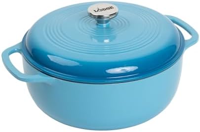 Lodge Essential Enamel Cast Iron Dutch Oven, 6 Quart, Cornflower Blue by Lodge
